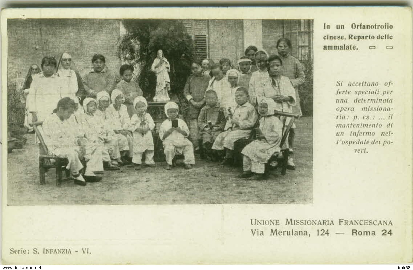 CHINA -  CHINESE ORPHANAGE - CHILD DISEASE DEPARTMENT - ITALIAN EDITION - 1910s (BG4890) - China