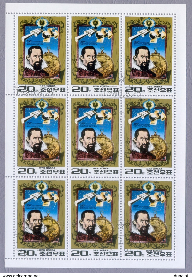 Korea North DPR Korea 1980 350th Anniversary Of The Death Of Johannes Kepler 2 S/S CTO - Astronomy