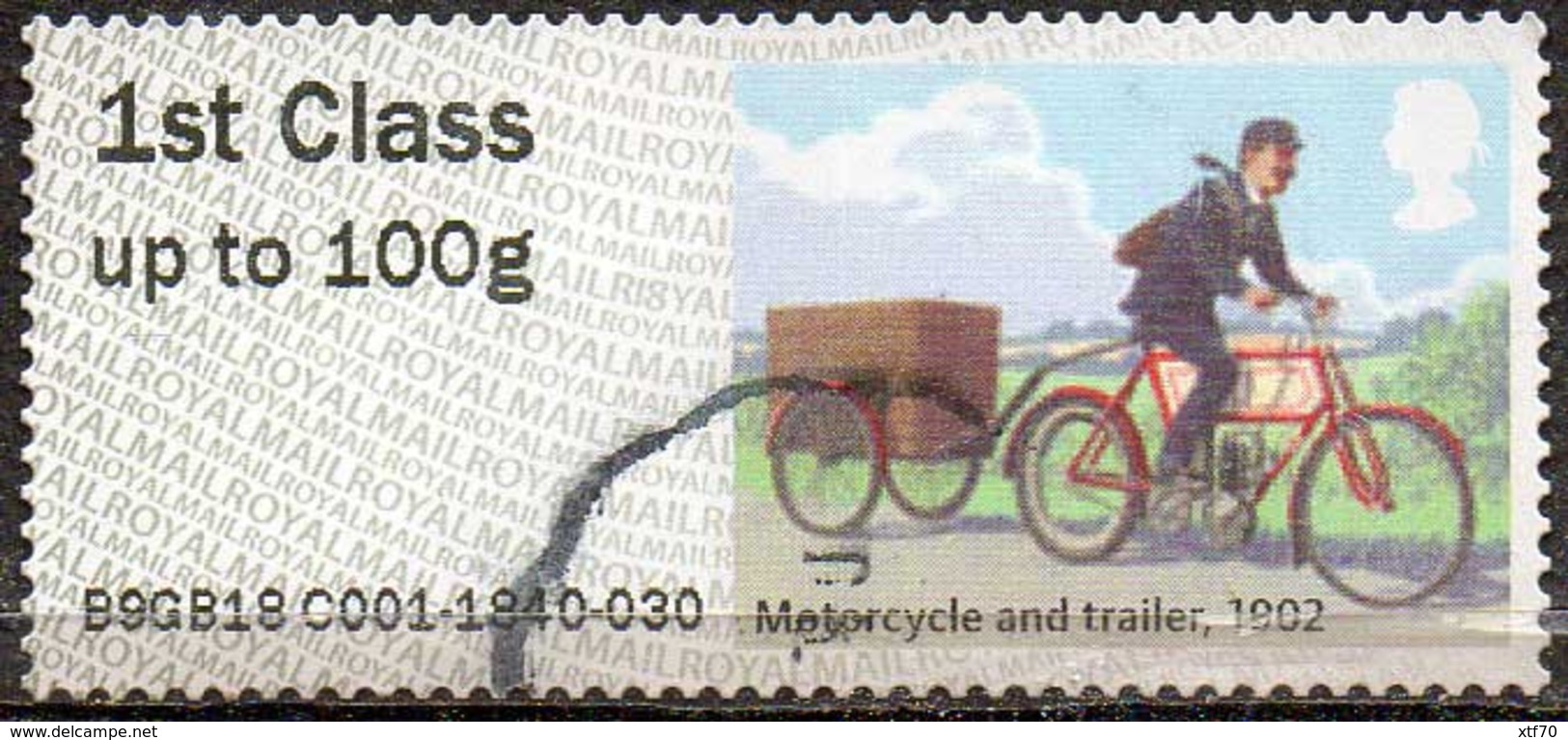 GREAT BRITAIN 2018 Post & Go: Royal Mail Heritage. Mail By Bike. Electric Bike & Trailer - Post & Go Stamps