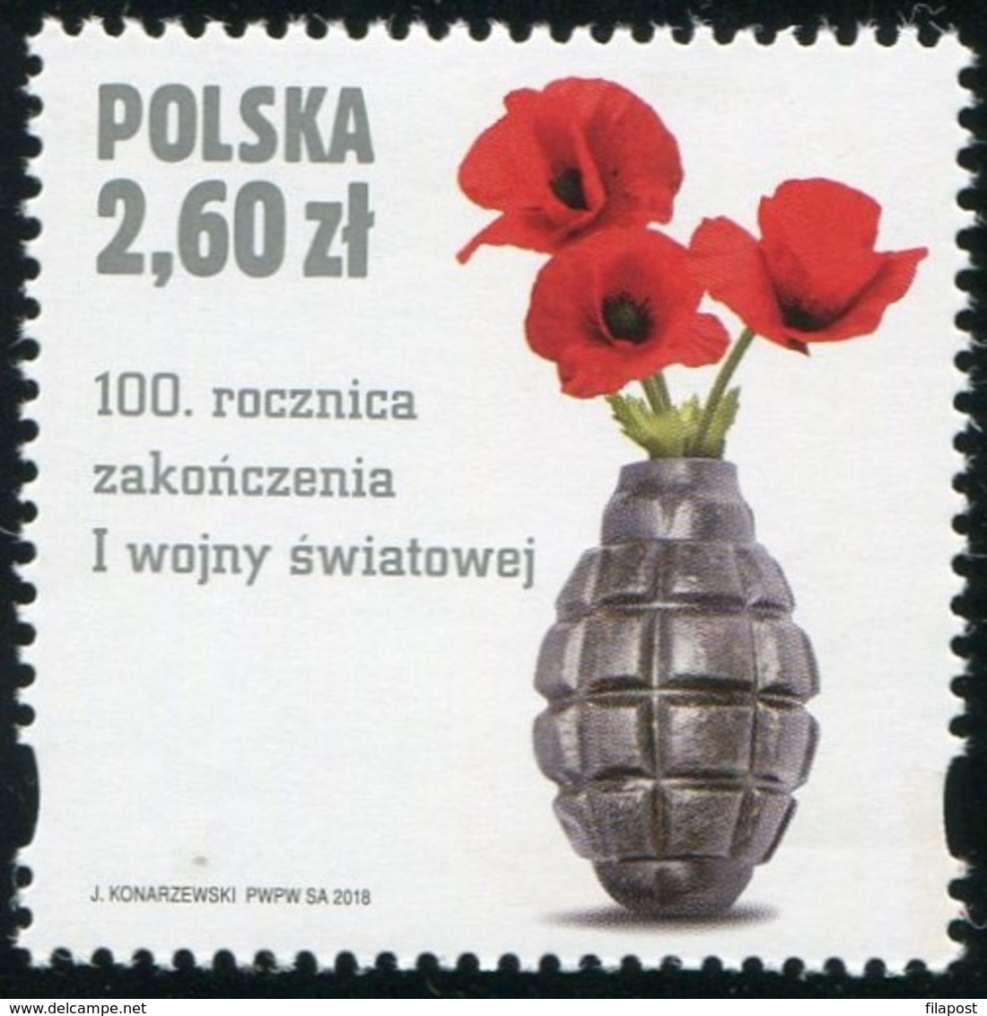 2018 POLAND 100th Anniversary Of The End Of World War I Poppy Flowers MNH** - Ungebraucht