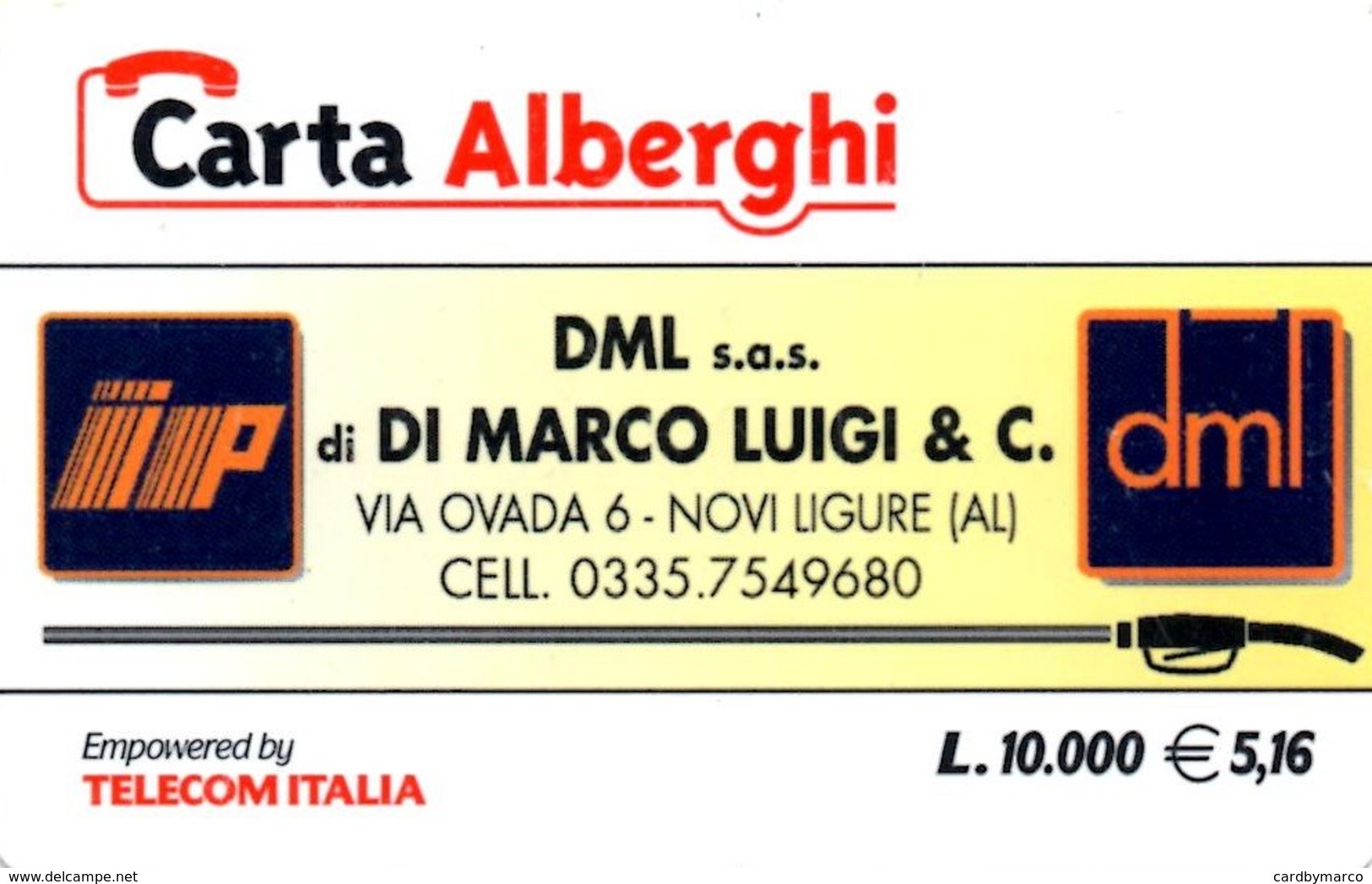 *CARTA ALBERGHI 1° Tipo: DML S.a.s. Di DI MARCO LUIGI & C. - Cod. 127* - Usata - Altri & Non Classificati