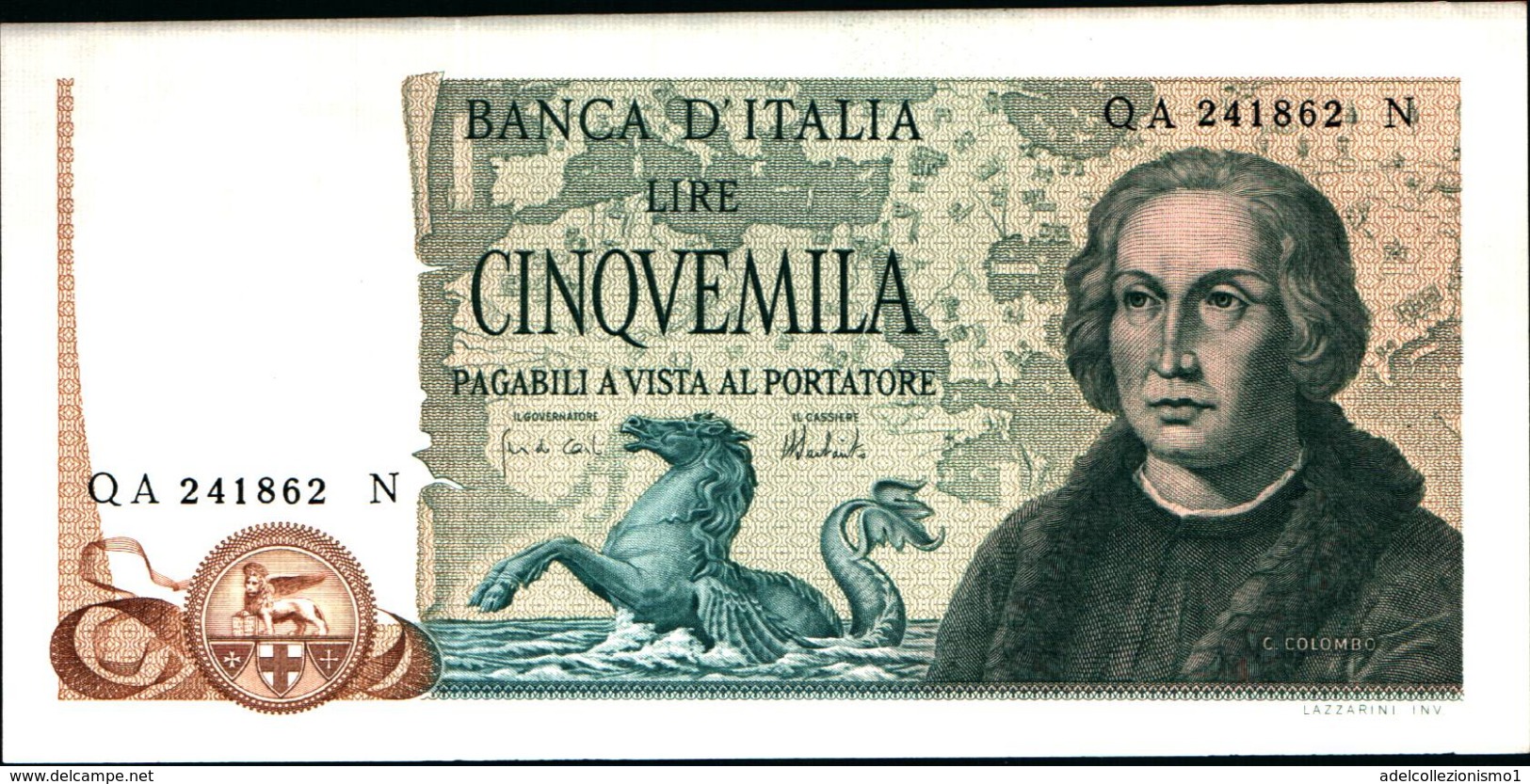 7294)splendida BANCONOTA LIRE 5000 COLOMBO II TIPO 3 CARAVELLE 1971-FDS Vedi Foto - 5000 Lire