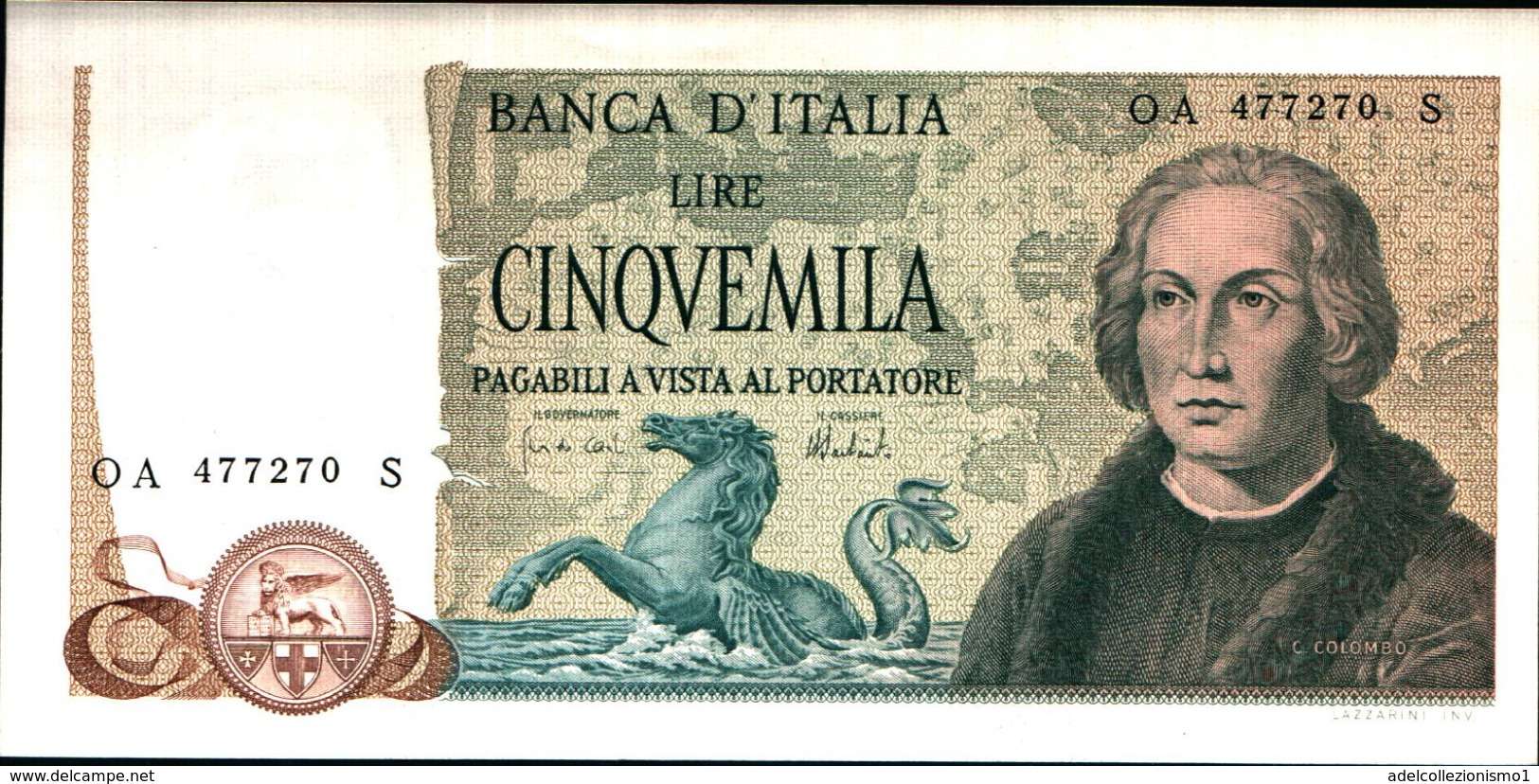 7318)splendida BANCONOTA LIRE 5000 COLOMBO II TIPO 3 CARAVELLE 1973-FDS Vedi Foto - 5000 Lire