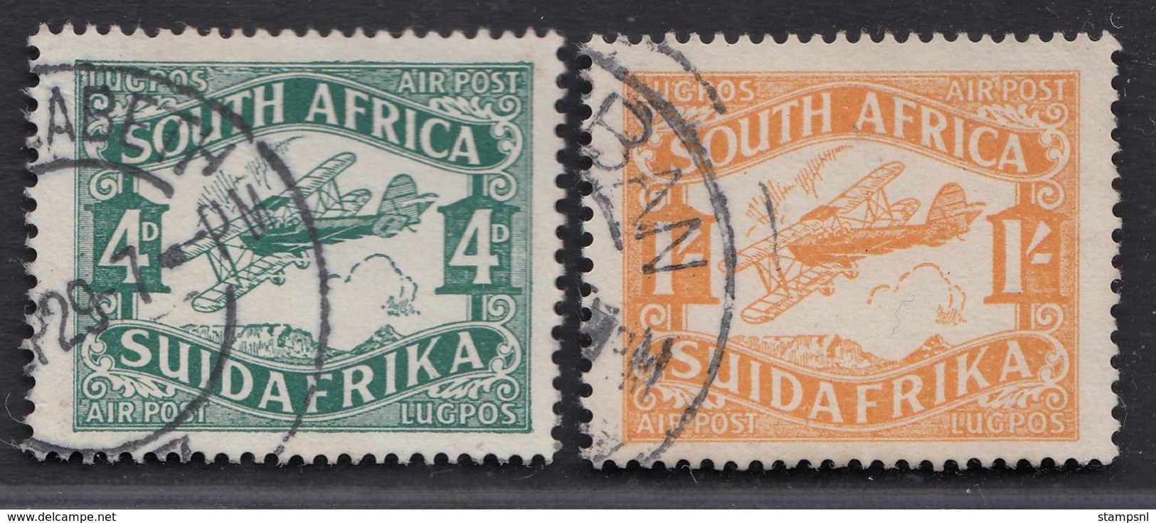 South Africa - 1929  - 4d-1/ Yv.Airmail 5-6 - Used - Luchtpost