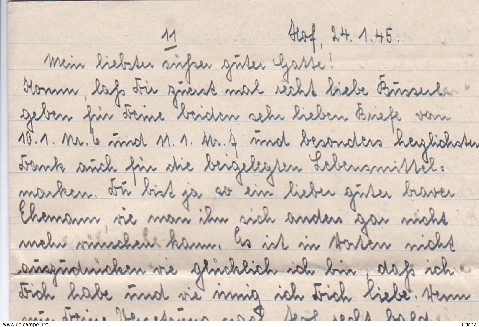 Feldpost Hof (Saale) Nach Stuttgart Aufkl. Ers. Abt. 18 - Werbestempel Postleitzahl - 1945 - Mit Inhalt (44464) - Cartas & Documentos