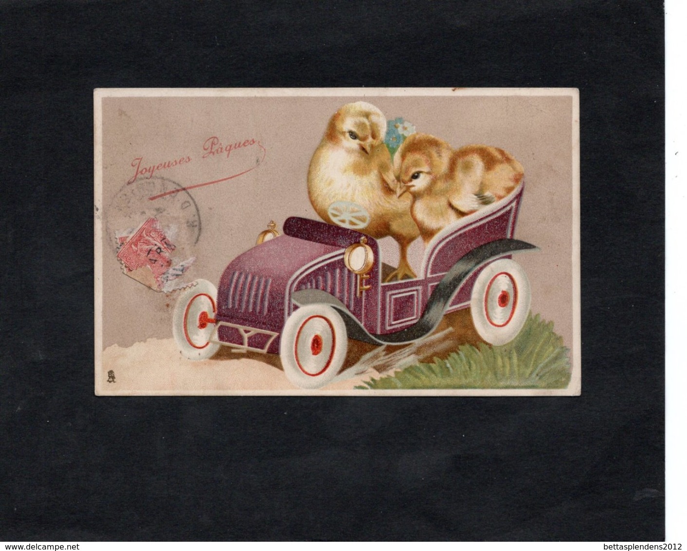 CPA - JOYEUSES PAQUES - Carte Postale "TUCK"  -  Poussins Dans Une Voiture - Easter