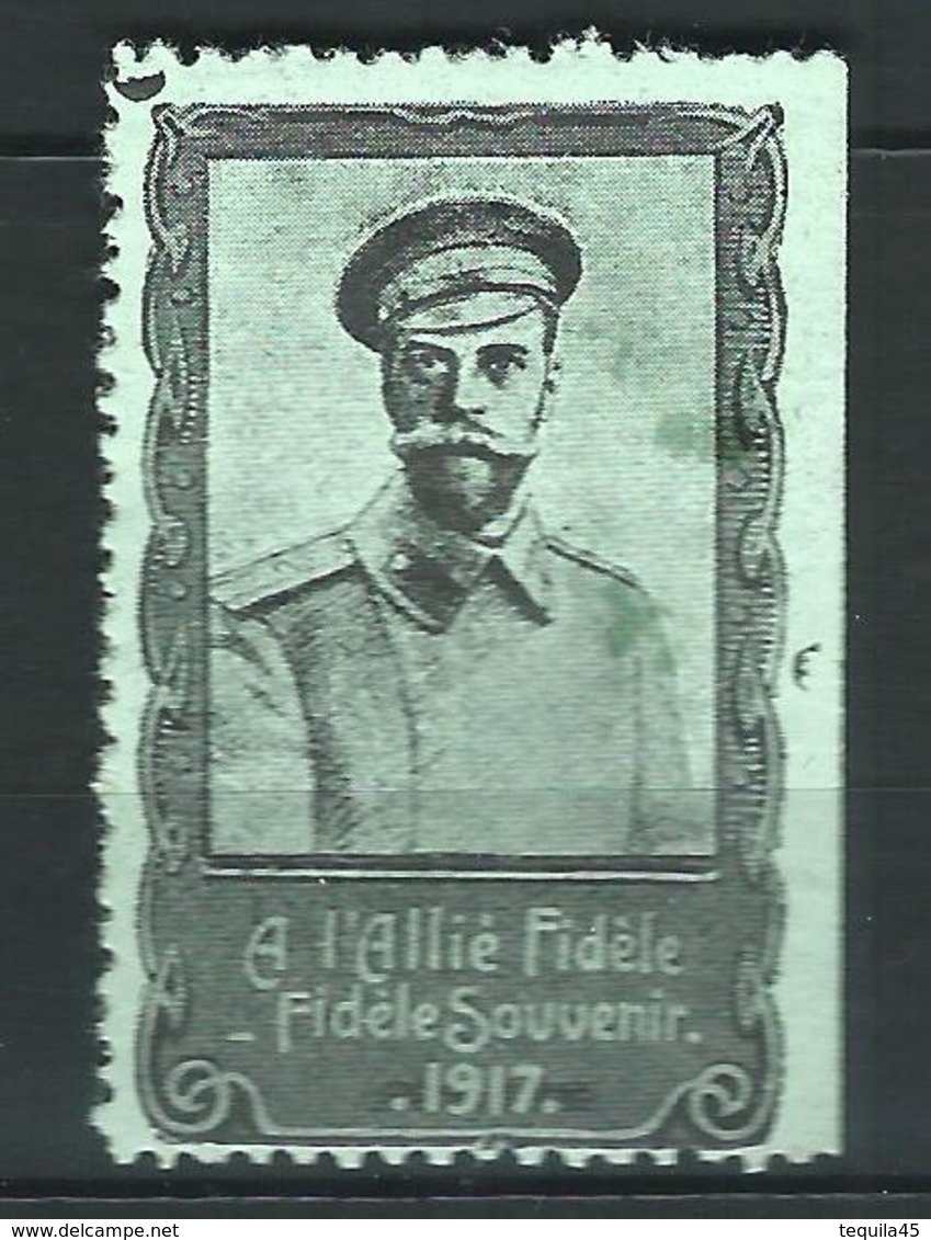 VIGNETTE PATRIOTIQUE DELANDRE - NICOLAS II RUSSIA  RUSSIE -  WWI WW1 Cinderella Poster Stamp 1914 1918 - Vignettes Militaires