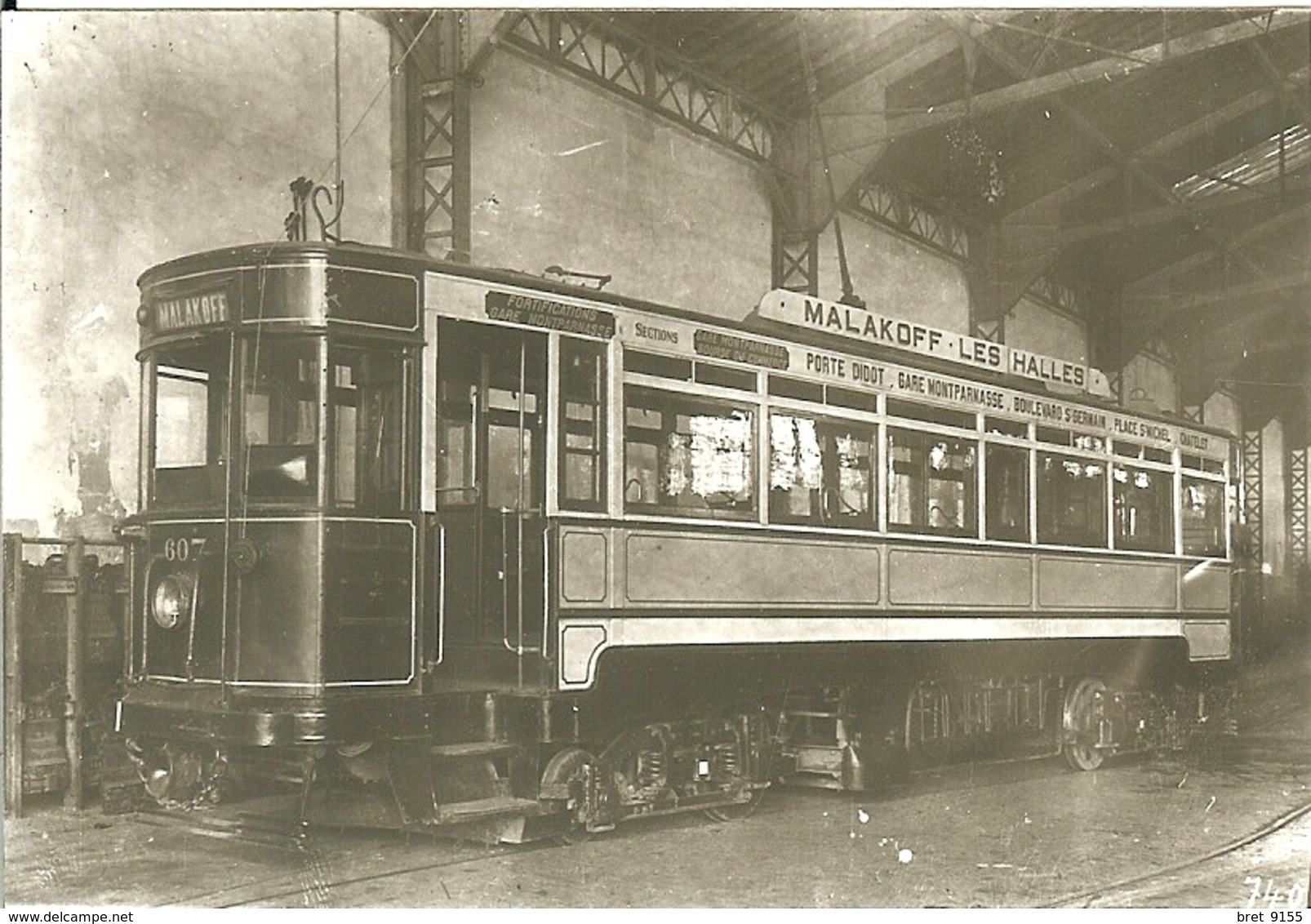 VERITABLE PHOTOGRAPHIE D UN AMOUREUX DU TRAIN EN GENERAL TRAMWAY MALAKOFF LES HALLES SECTION GARE MONTPARNASSE PARIS - Photographie