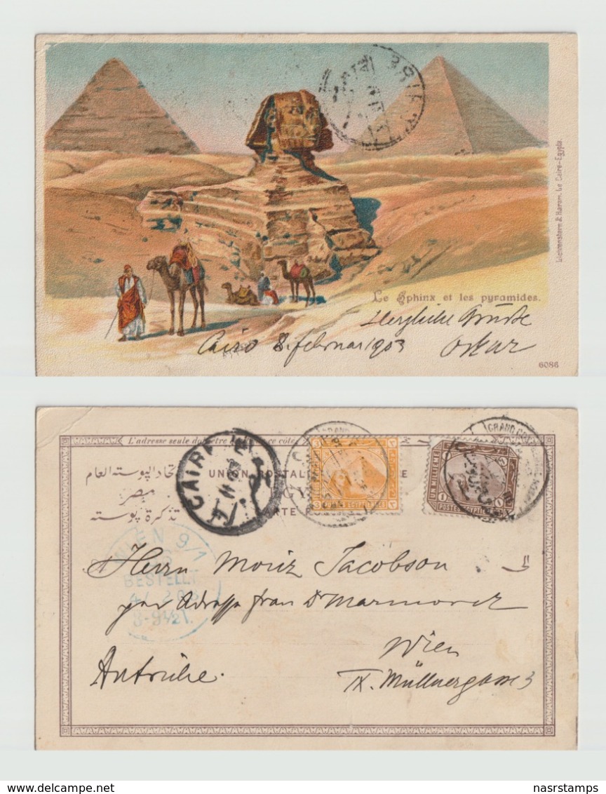 Egypt - 1901 - Very Rare - Post Card - Grand Continental Hotel's Postmark - 1866-1914 Khedivate Of Egypt