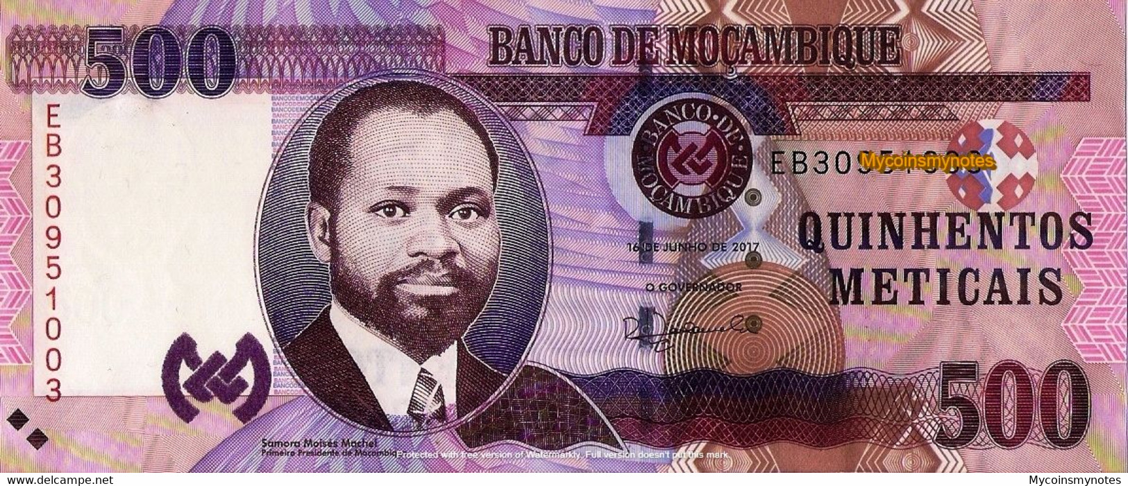 MOZAMBIQUE 500 Meticais, 2017, P153b, UNC, "Wild Water Buffalo" - Mozambique