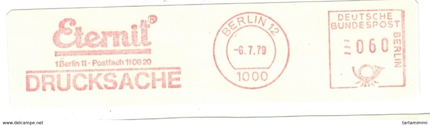 EMA FREISTEMPEL METER GERMANY BERLIN 1979 ETERNIT DRUCKSACHE - Fabbriche E Imprese