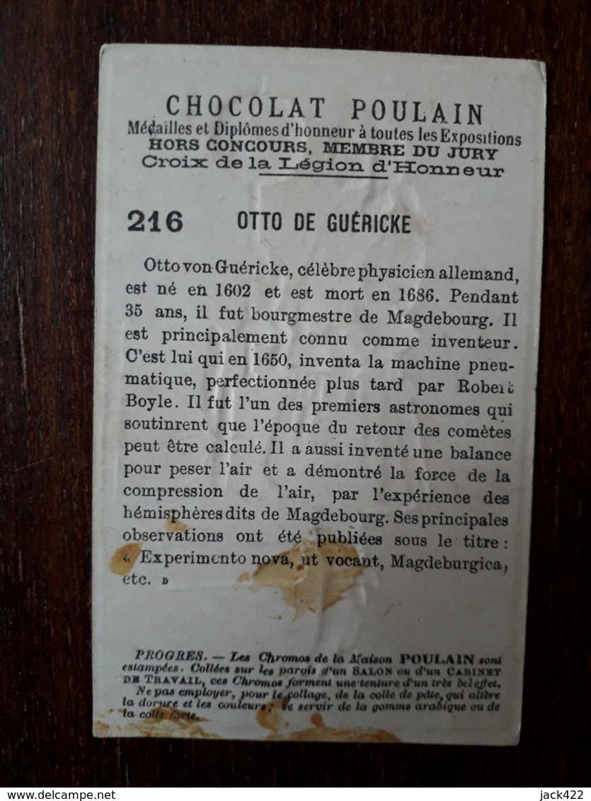 L25/18 Chromo Chocolat Poulain . Otto De Guericke - Poulain