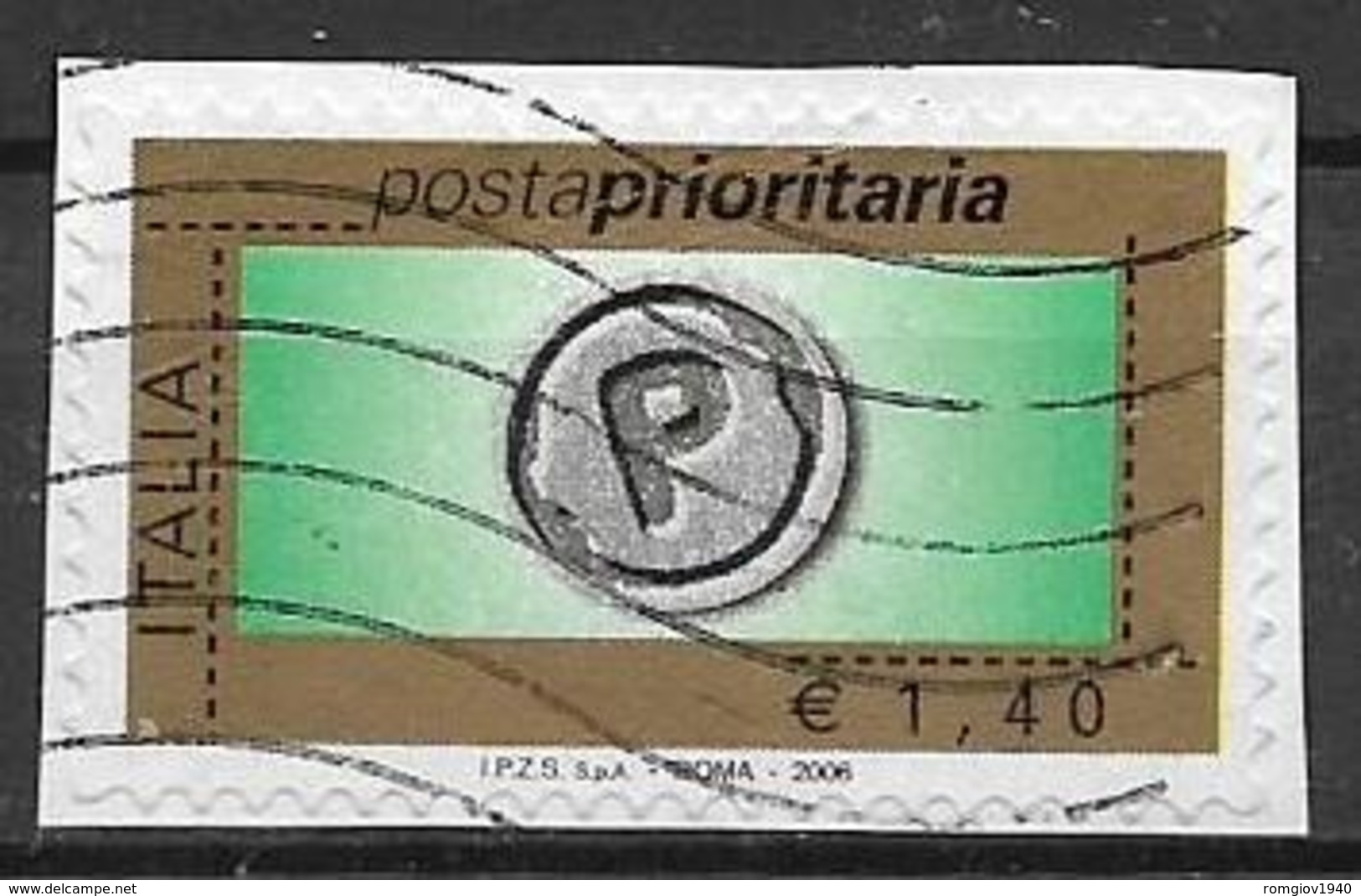 ITALIA 2006  POSTA PRIORITARIA SASS. 2894  USATO VF SU FRAMMENTO - 2001-10: Usati