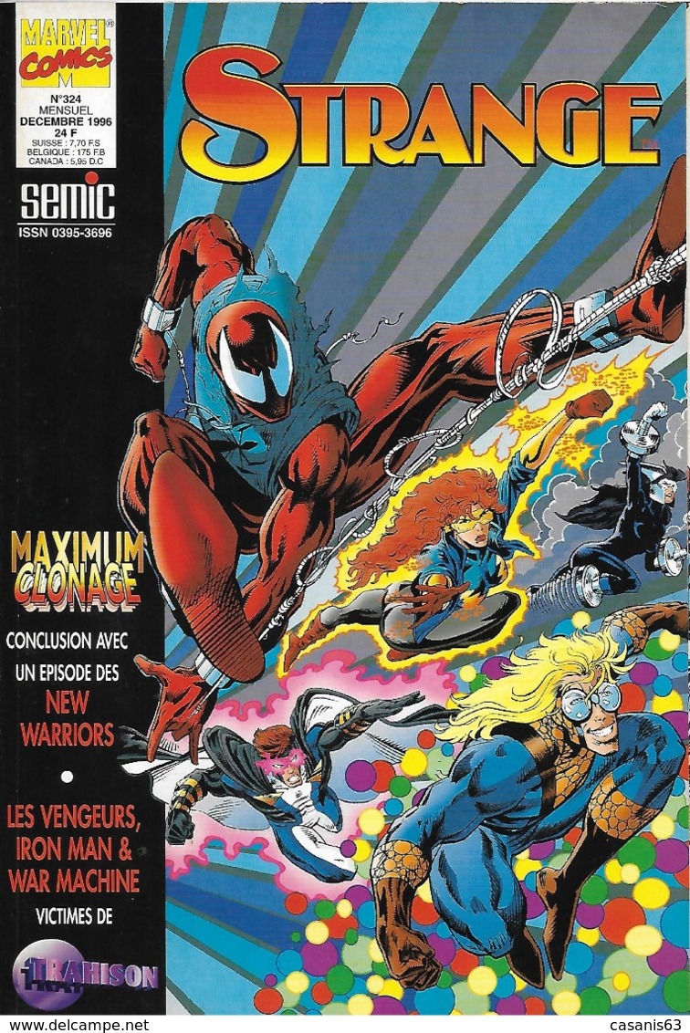 STRANGE  N° 324 -  Décembre 1996  - Marvel Comics  Semic -   Les New Warriors Les Vengeurs  Iron Man War Machine - Strange