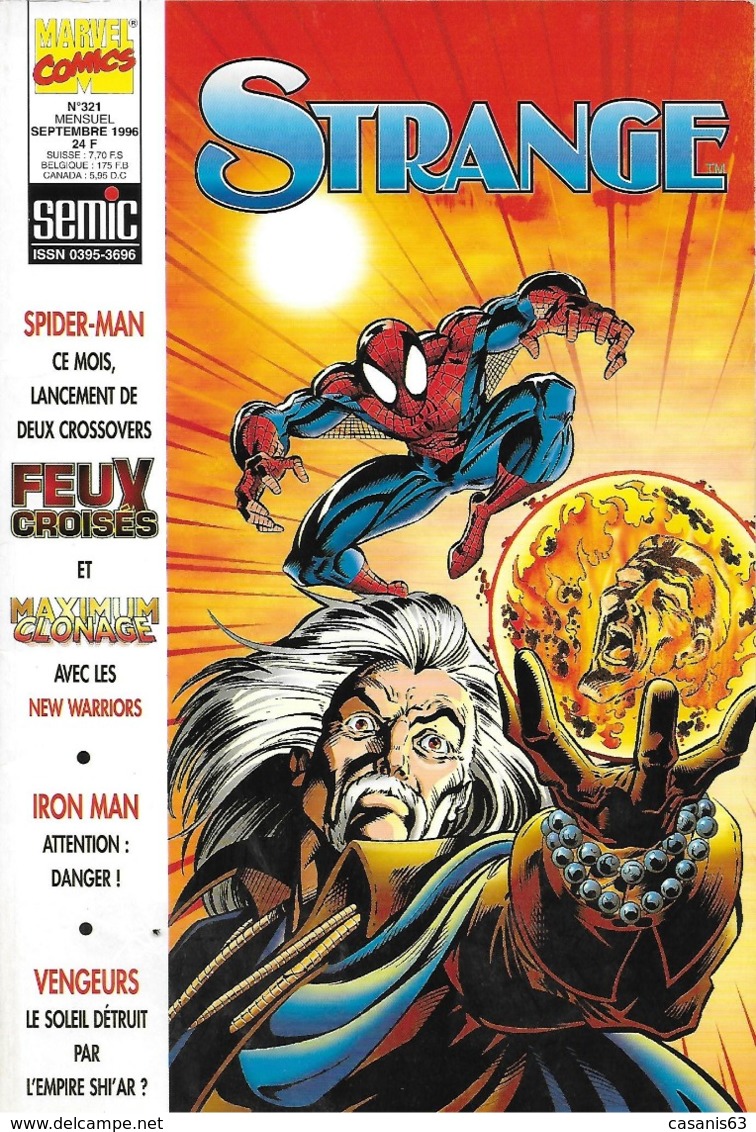 STRANGE  N° 321 -  Septembre 1996  - Marvel Comics  Semic -   L' Araignée  New Warrios Iron Man Les Vengeurs - Strange