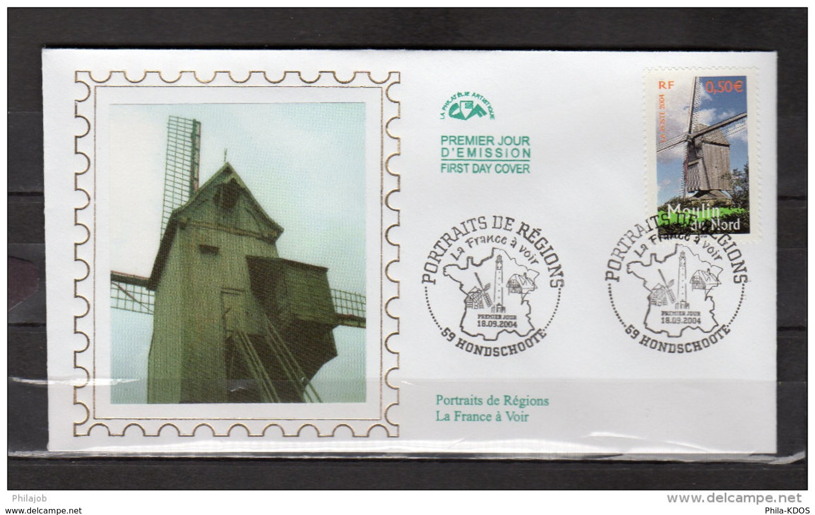 FRANCE 2004 : Enveloppe 1er Jour En Soie N° YT 3706 " MOULIN DU NORD " En Parfait état ! FDC - Mühlen