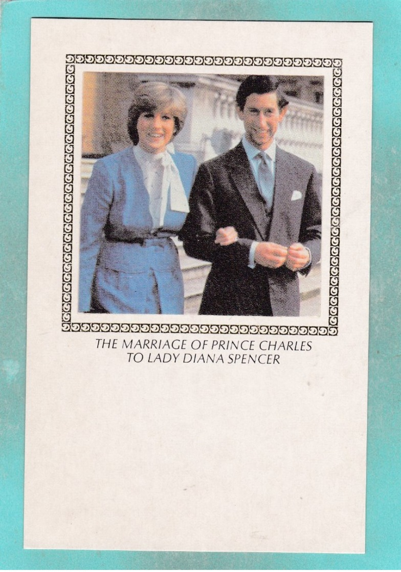 Small Post Card Of The Marriage Of Lady Spencer(Diana),Prince Of Wales(Charles),England,N79. - Royal Families