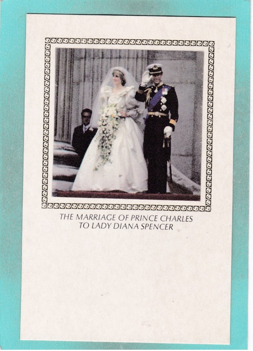 Small Post Card Of The Marriage Of Lady Spencer(Diana),Prince Of Wales(Charles),England,N79. - Familles Royales