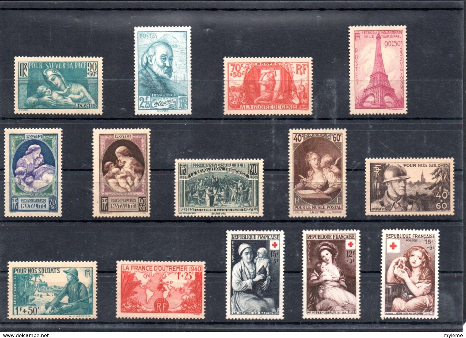 Carton Dont France Fins De Catalogues PA + Préoblitérés + Timbres ** Années 40 + ...Voir Comm !!! - Vrac (min 1000 Timbres)