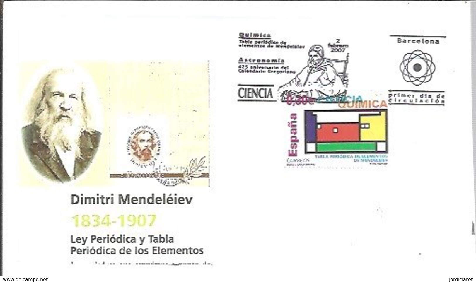 POSTMARKET  ESPAÑA 2007 MENDELEIEV - Química