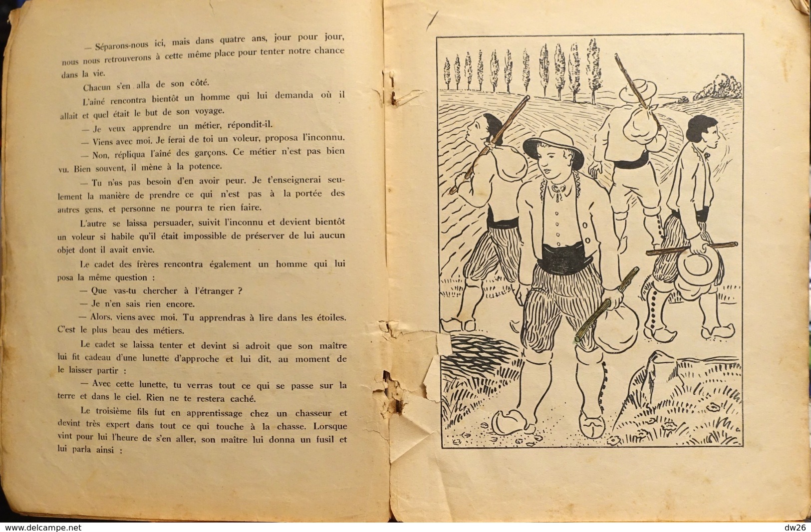 Contes De Grimm: Les Quatre Frères Adroits, Jean Et Les Brigands, Illustration De Wanner, Librairie Gründ Paris - Contes