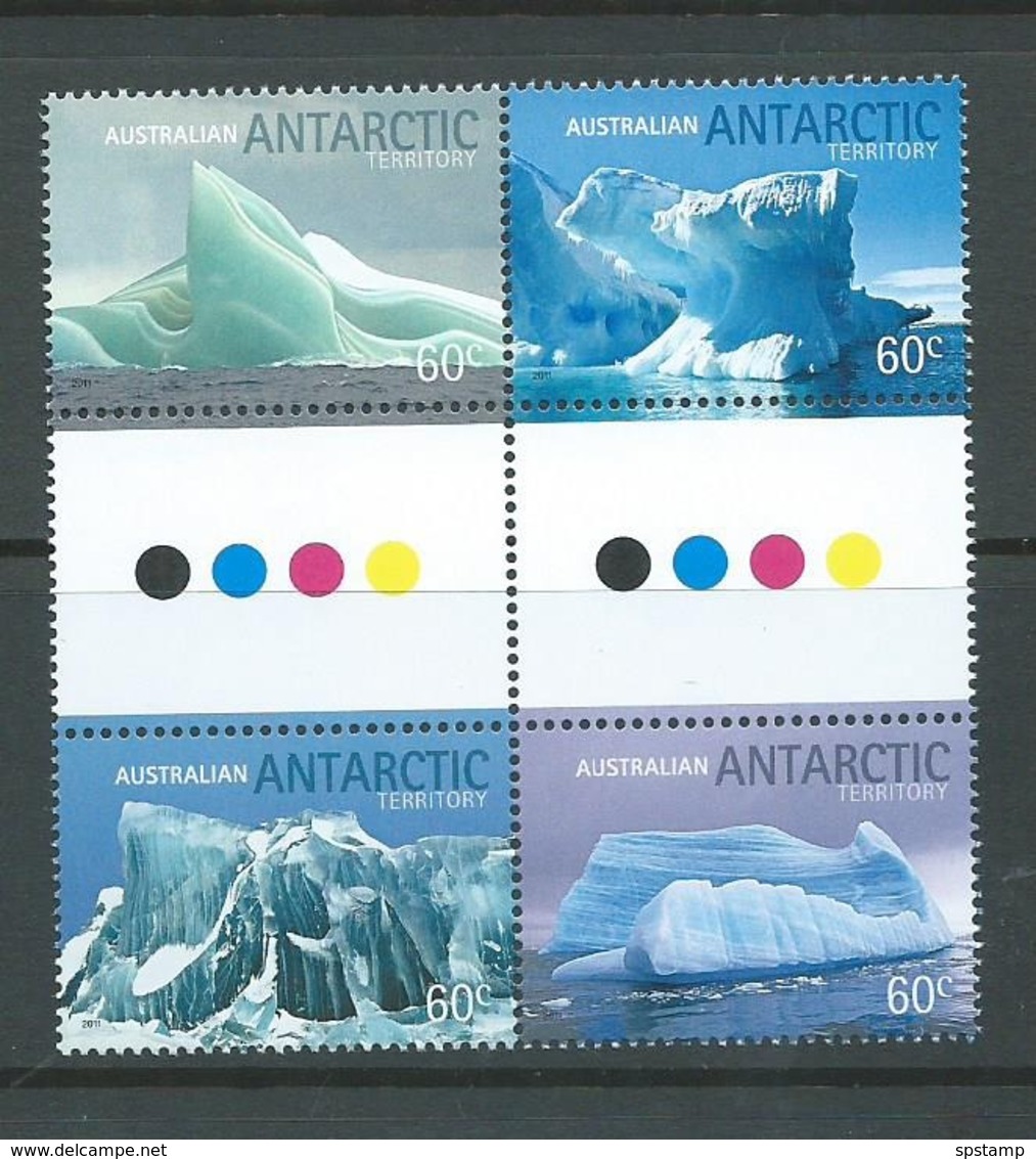 Australian Antarctic Territory 2011 Iceburgs Gutter Block Of 4 MNH - Unused Stamps