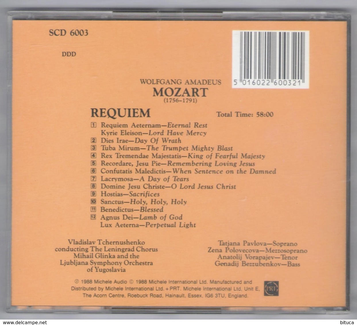 CD REQUIEM WOLFGANG AMADEUS MOZART BON ETAT & RARE - Hard Rock & Metal