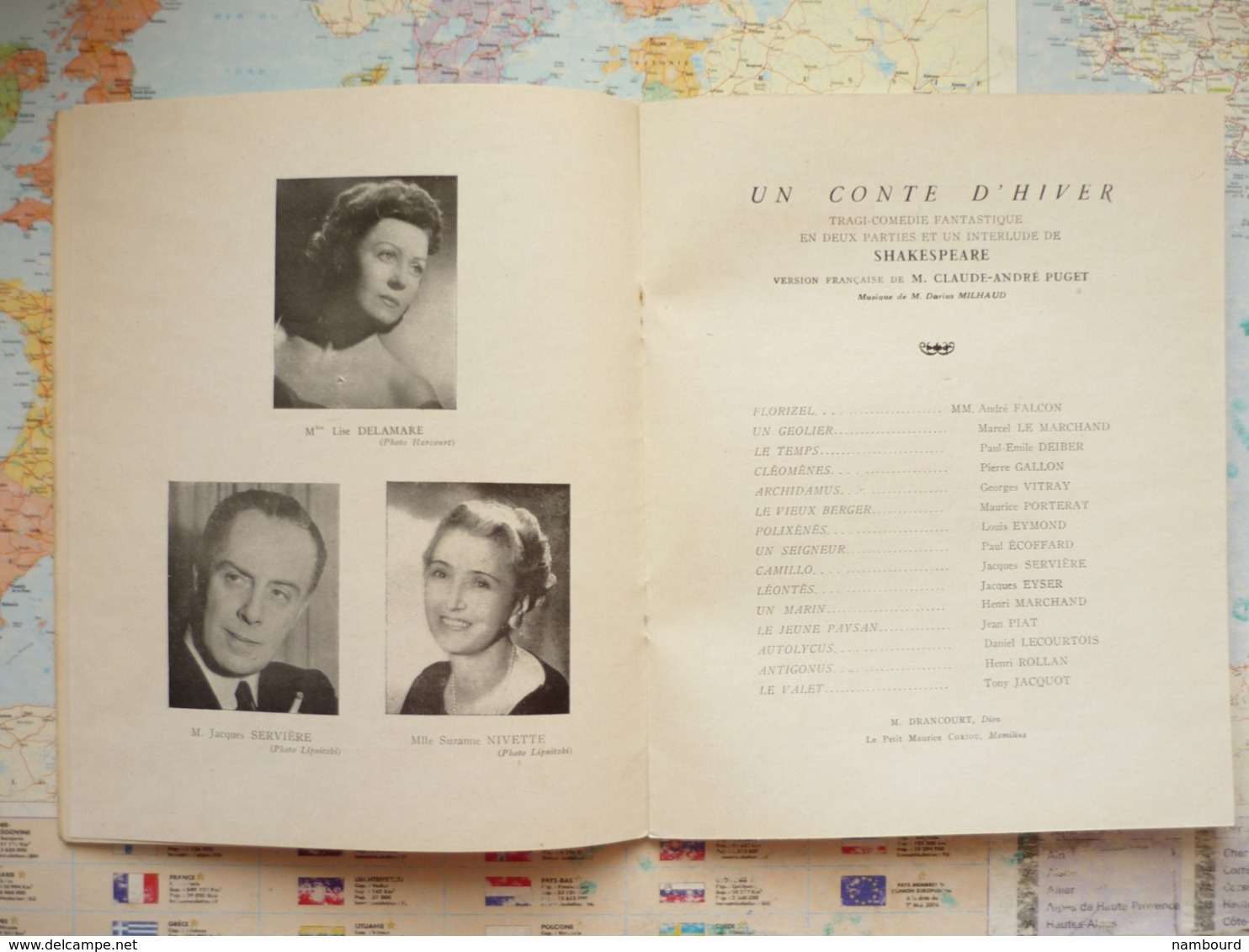 Un Conte D'Hiver / Shakespeare Soirée Du Samedi 10 Mars 1951 à La Comédie Française - Programas