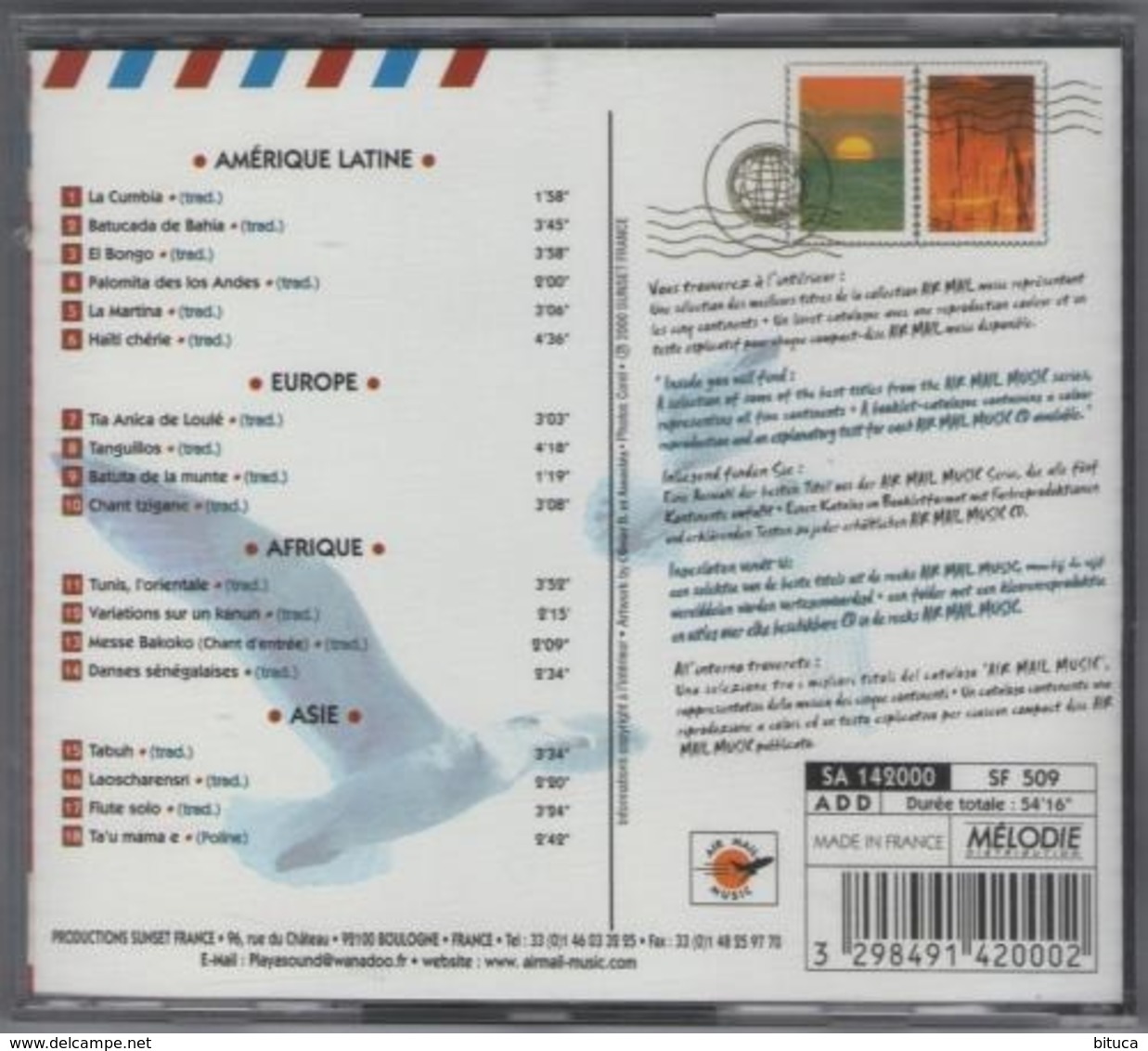 CD COMPILATION ASIE AMERIQUE LATINE EUROPE AFRIQUE AIR MAIL MUSIC BON ETAT & RARE - Musiques Du Monde