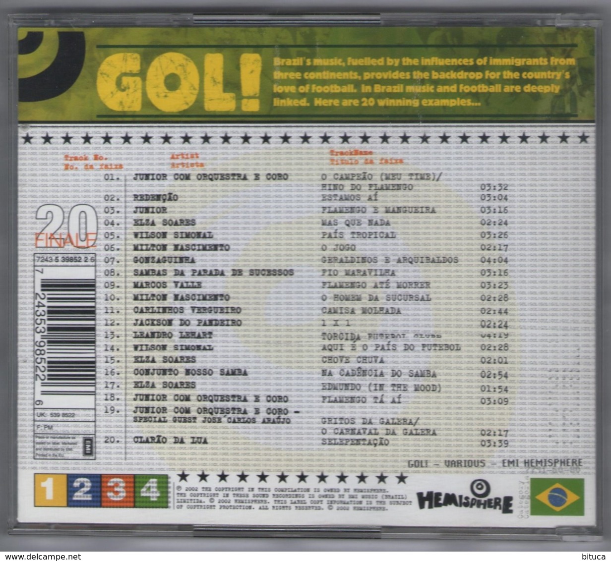 CD COMPILATION GOL ! 20 WINNING TRACKS FROM BRAZIL BON ETAT & RARE - Musiques Du Monde