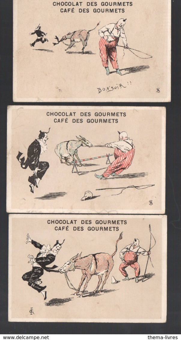 (cirque)  Lot De 11 Chromos CHOCOLAT DES GOURMETS Sur Le Cirque  ANE ET CLOWNS  (PPP20799) - Autres & Non Classés