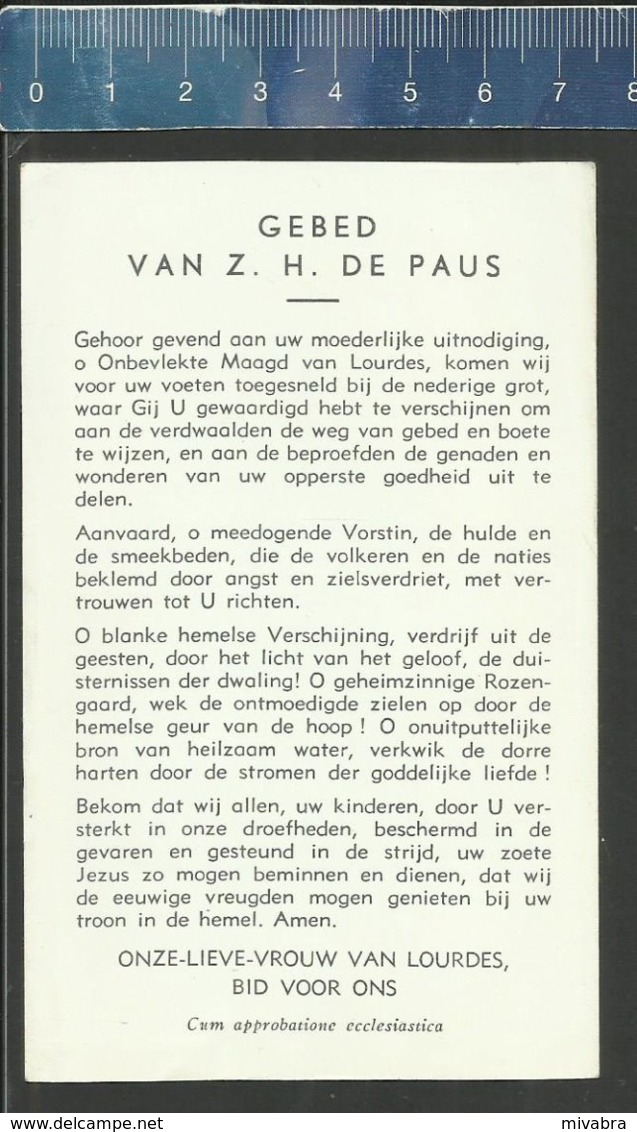 ONBEVLEKT ONTVANGENE WEES ONZE VOORSPRAAK - OLV LOURDES - GEBED VAN Z. H. DE PAUS - Religion &  Esoterik