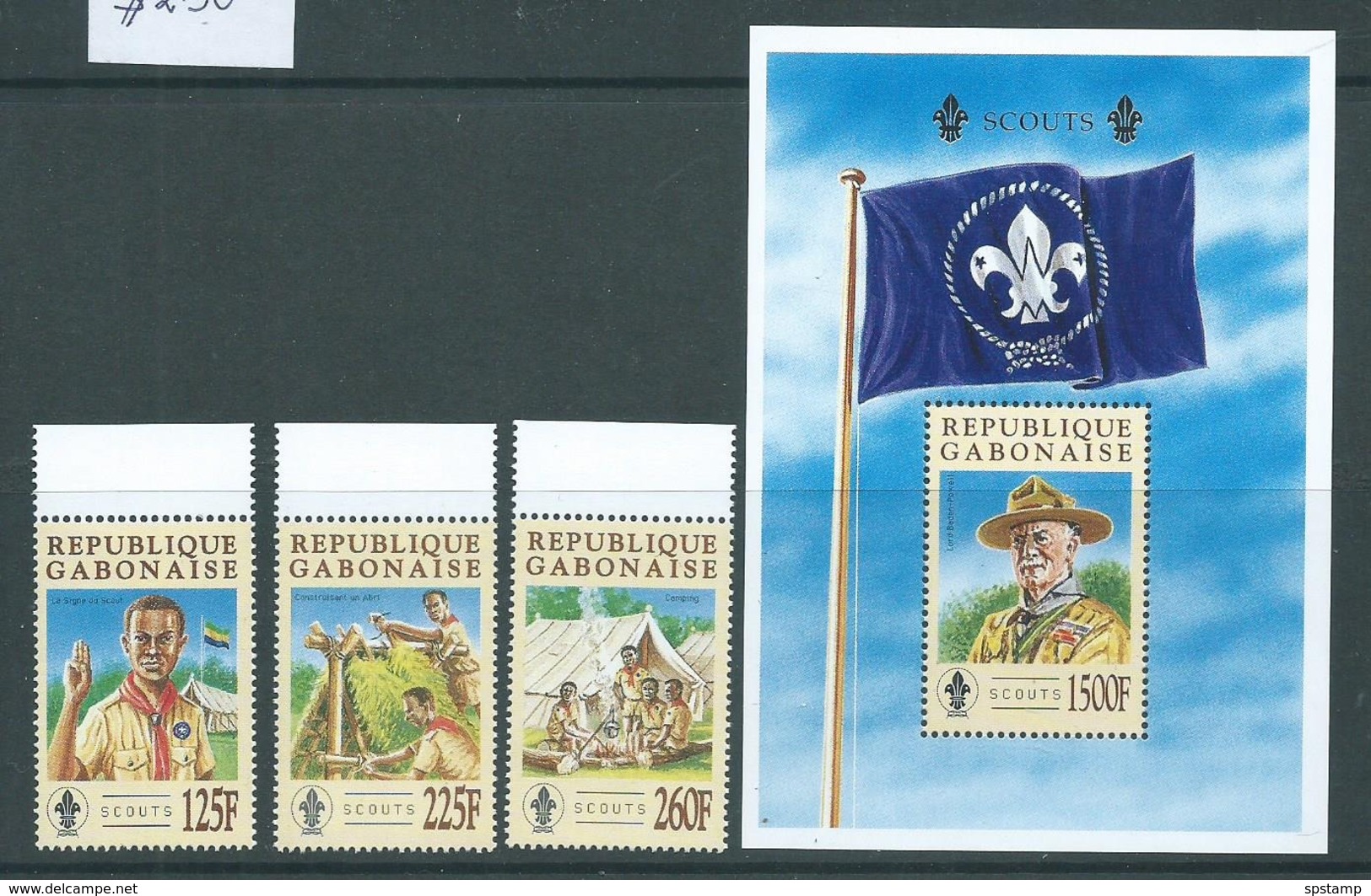 Gabon 1996 Scout Set Of 3 & Miniature Sheet MNH - Gabon