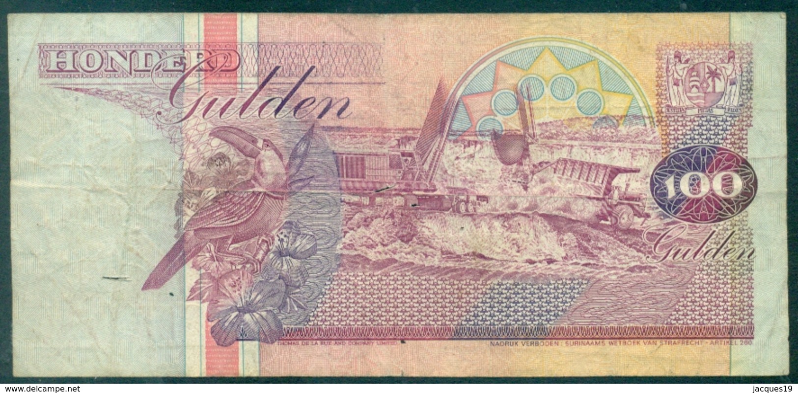 Suriname 1998 Biljet 100 Gulden Gebruikt En Licht Beschadigd - Suriname