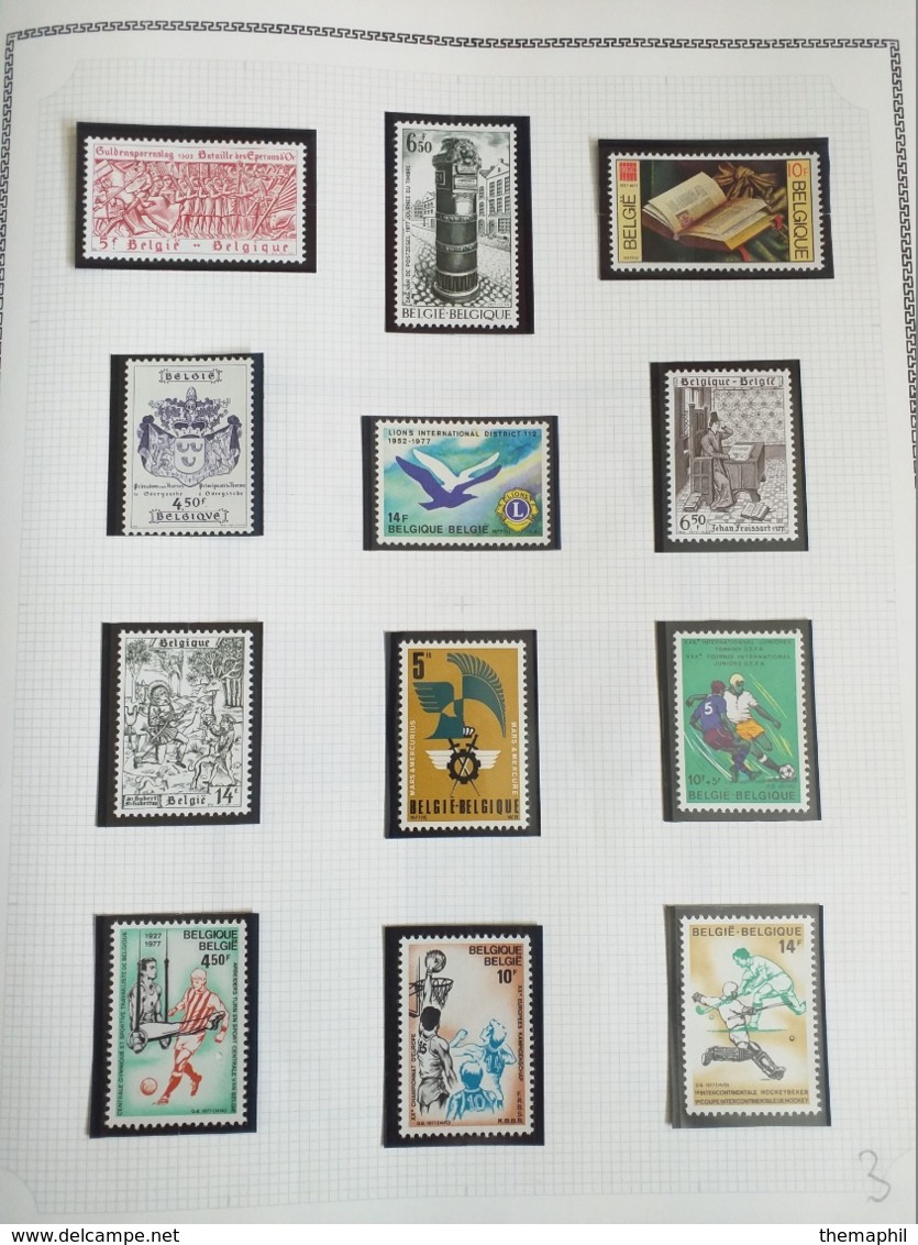 lot n° TH.1041 BELGIQUE collection moderne   neufs **