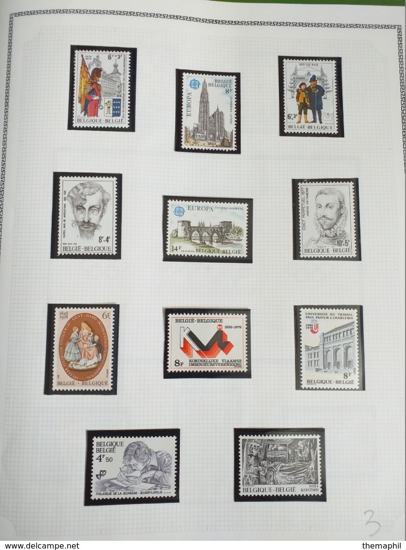 lot n° TH.1041 BELGIQUE collection moderne   neufs **