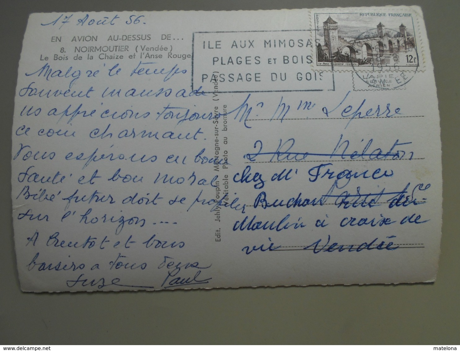 VENDEE EN AVION AU DESSUS DE ... 8 NOIRMOUTIER LE BOIS DE LA CHAIZE ET L'ANSE ROUGE - Noirmoutier