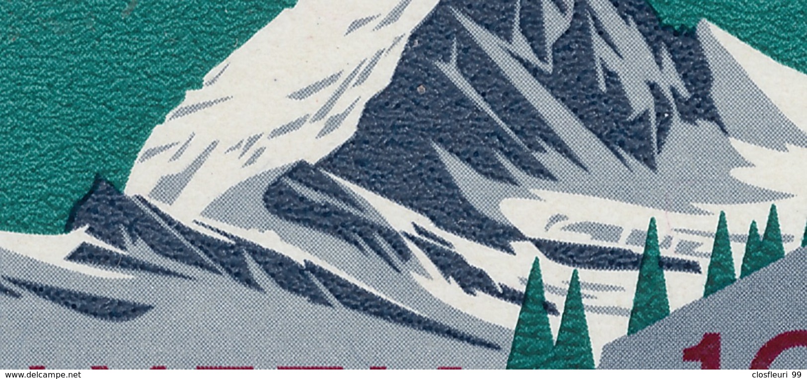 Feuille Complète Le Cervin (Matterhorn) N° 433 ** Avec Variété (Abart) 433.2.02. Gomme Intégrale - Unused Stamps