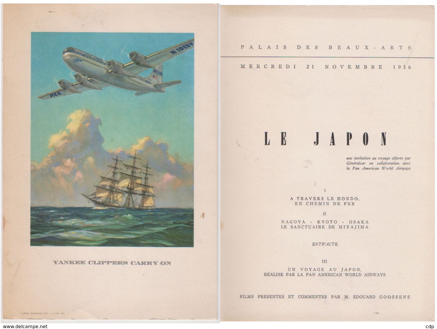 Le Japon  Beaux Arts De Bruxelles  1956 - Programmes