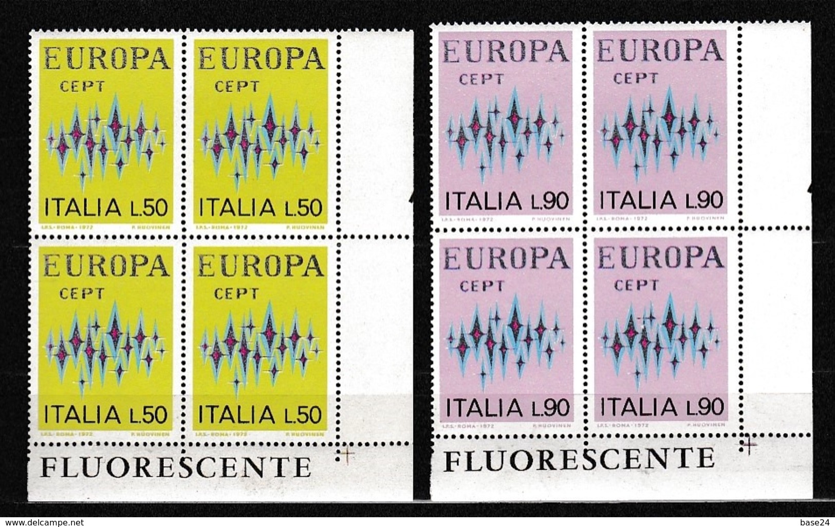 1972 Italia Italy Repubblica EUROPA CEPT EUROPE 4 Serie Di 2 Valori In Quartina MNH** Bl.4 - 1972