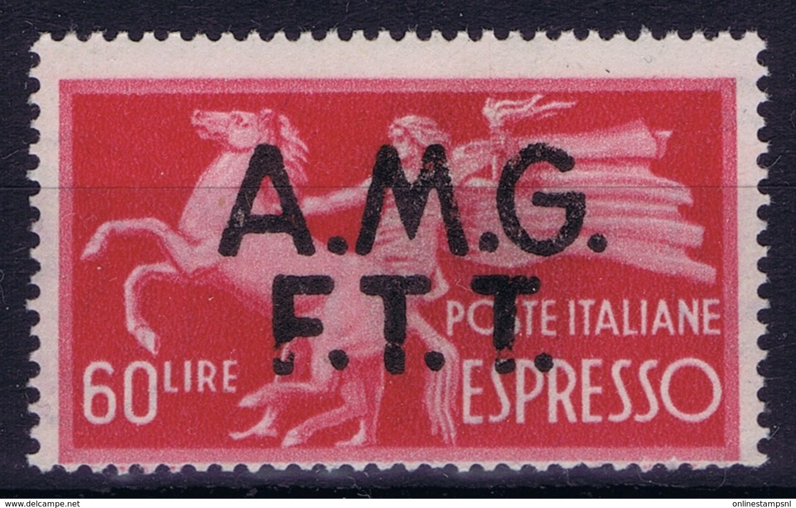 Italy: Trieste AMG-FTT Sa Espressi 14  Mi 27  Broken F And T In FTT MH/* Flz/ Charniere - Ungebraucht