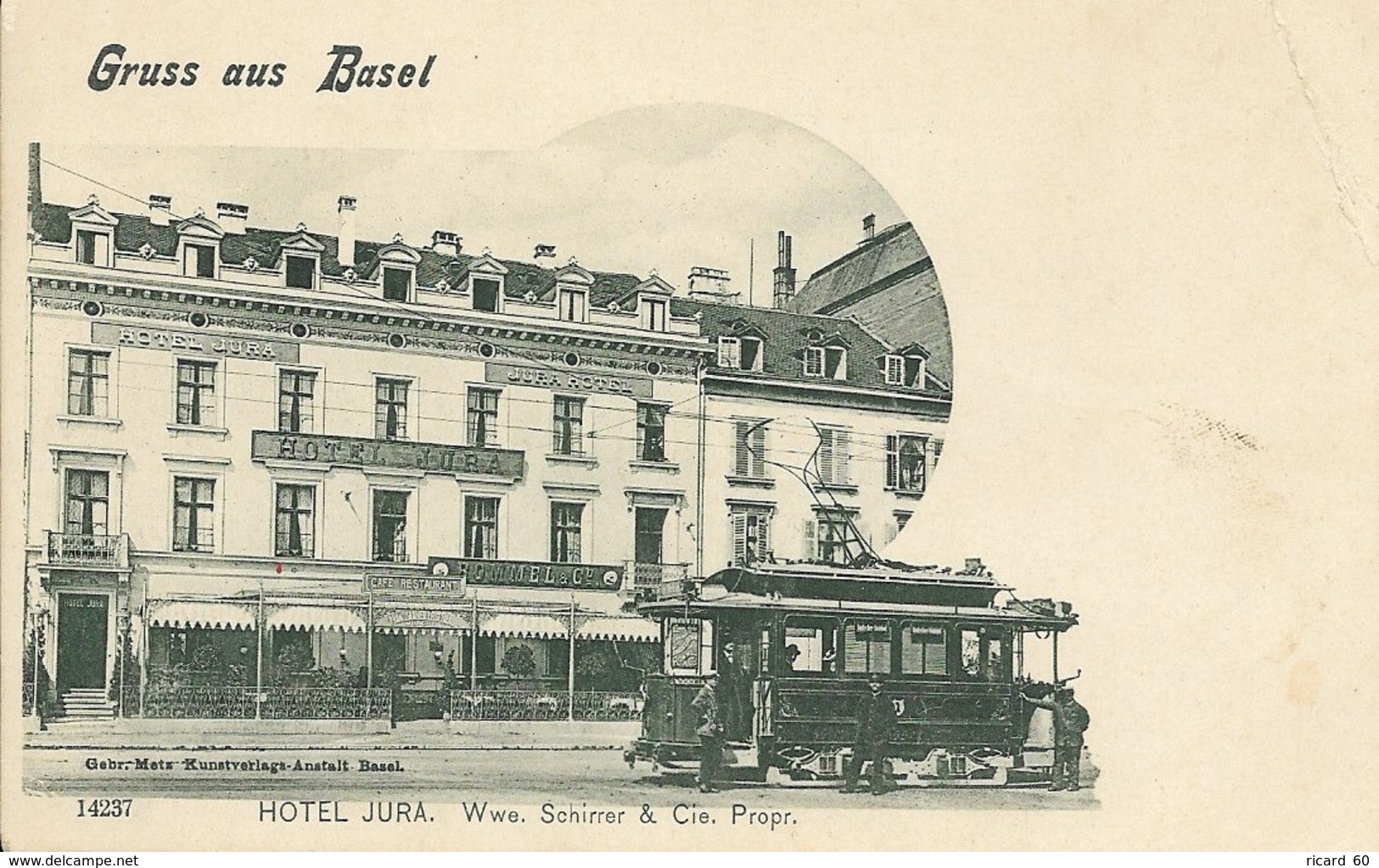 Cpa Grüss Aus Basel, Hôtel Jura, Tramway - Basilea