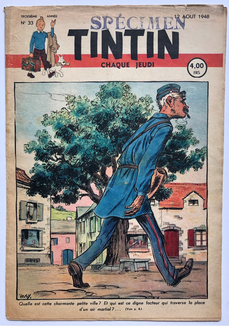 Hergé/Journal Tintin N°33 Version "Spécimen".  Rare Exemplaire Du 12 Aout 1948 En Bon état De Conservation.  Présence Du - Ohne Zuordnung