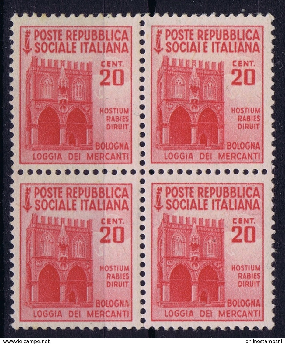 Italy: RSI Sa 504 AA SOCIAIE Instead Of SOCIALE  Right Top Stamp   Postfrisch/neuf Sans Charniere /MNH/** - Ongebruikt