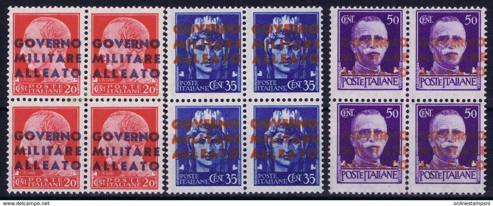 Italy:  Napoli   Sa 10 - 12  4 - Blocks Postfrisch/neuf Sans Charniere /MNH/** Nr 10 Is Hinged Nr 11 Is Signiert /signed - Ocu. Anglo-Americana: Napoles