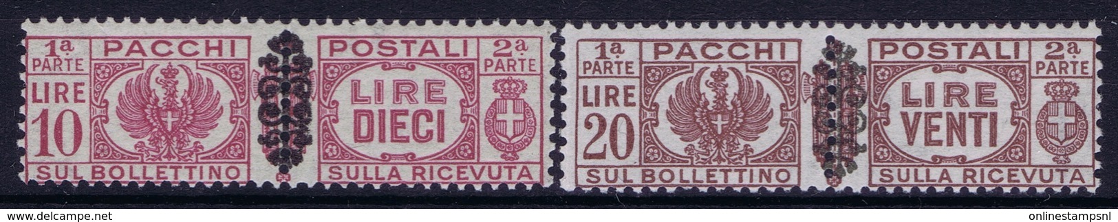 Italy:   Pacchi Postali  Sa 58  + 59 MH/* Flz/ Charniere 1945 - Mint/hinged