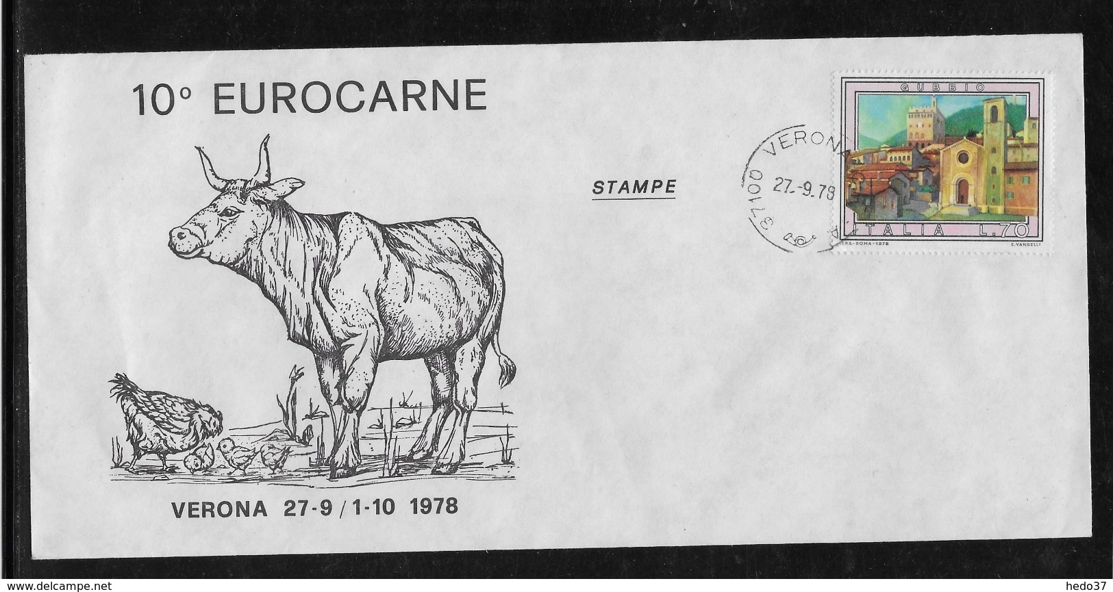 Thème Animaux - Vache - Italie - Enveloppe - Vaches