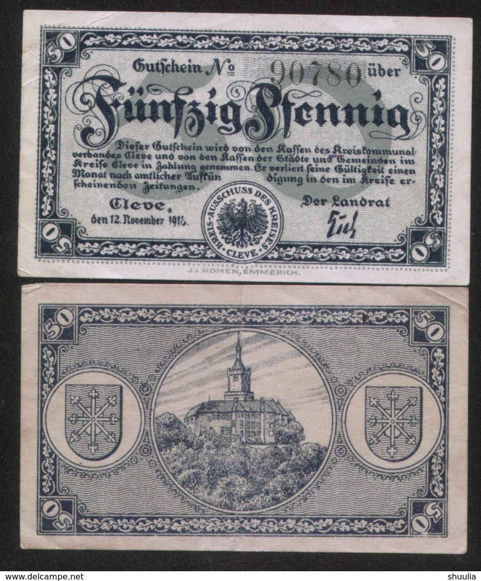Notgeld Cleve 50 Pf 1918 - [11] Lokale Uitgaven
