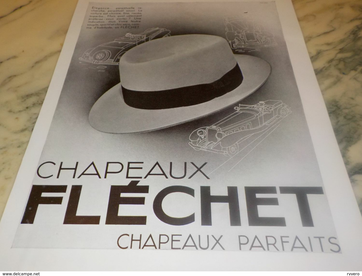 ANCIENNE PUBLICITE PARFAIT  CHAPEAU FLECHET 1932 - Other & Unclassified