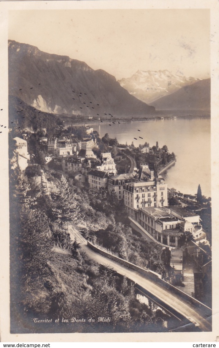 SUISSE,SWITZERLAND,SVIZZERA,SCHWEIZ,HELVETIA,SWISS ,VAUD,MONTREUX,TERRITET,1930,CARTE PHOTO - Montreux